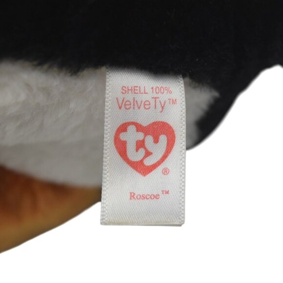 Ty Beanie Babies Roscoe Plush Dog Black Brown Stuffed Animal Toy - Picture 5 of 5